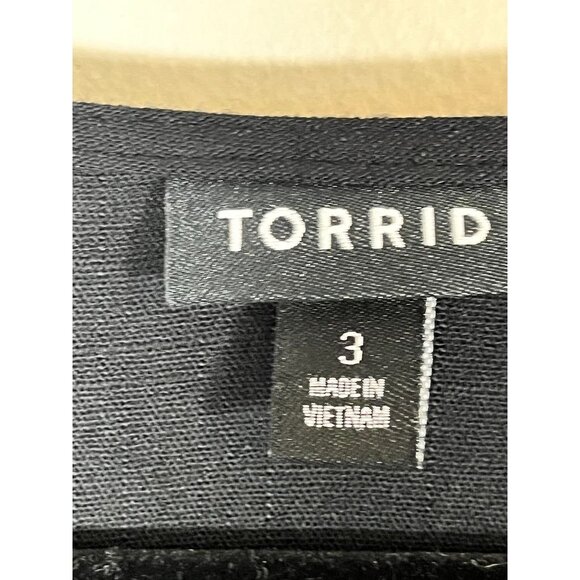 Torrid Floral Lace Babydoll Top 3X Black Peplum Boho Western Neutral Minimalist - Picture 6 of 10